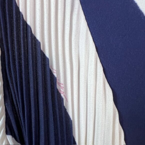 Milly Liv Zebra-Print Pleated Belted Mini Wrap Dress in Blue & White Size 10 - Picture 4 of 13